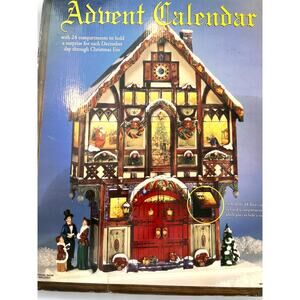 Vintage 24 Door Victorian House Door Advent Calendar Table Top Holiday Christmas